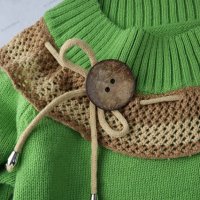 Дамски пуловер с дълги ръкави с кръгло деколте в пачуърк - 023, снимка 3 - Блузи с дълъг ръкав и пуловери - 39887017
