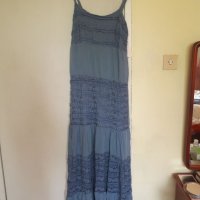 Синя рокля за лятото, М-размер , снимка 1 - Рокли - 41356473