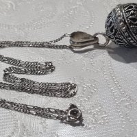 Сребърен синджир със висулка звънче , снимка 4 - Колиета, медальони, синджири - 44262402