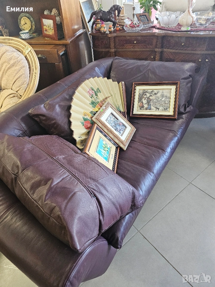 кожен диван, снимка 1