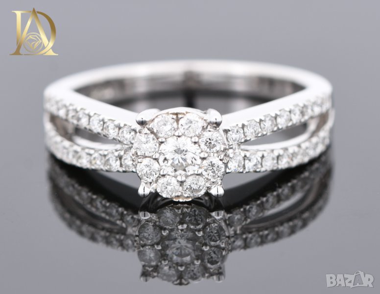 Нов Златен Пръстен с 0.60кт Естествени Брилянти , снимка 1