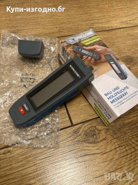 детектор за влага и температура на строителни материали и дърво, снимка 1