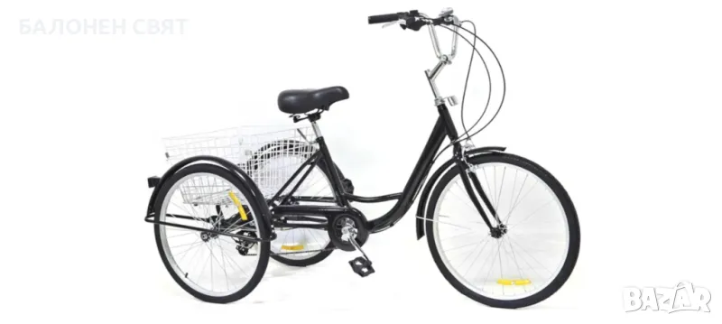 8 скоростна 20 цола Нова Триколка Велосипед с багажен кош 3 спирачки, снимка 1
