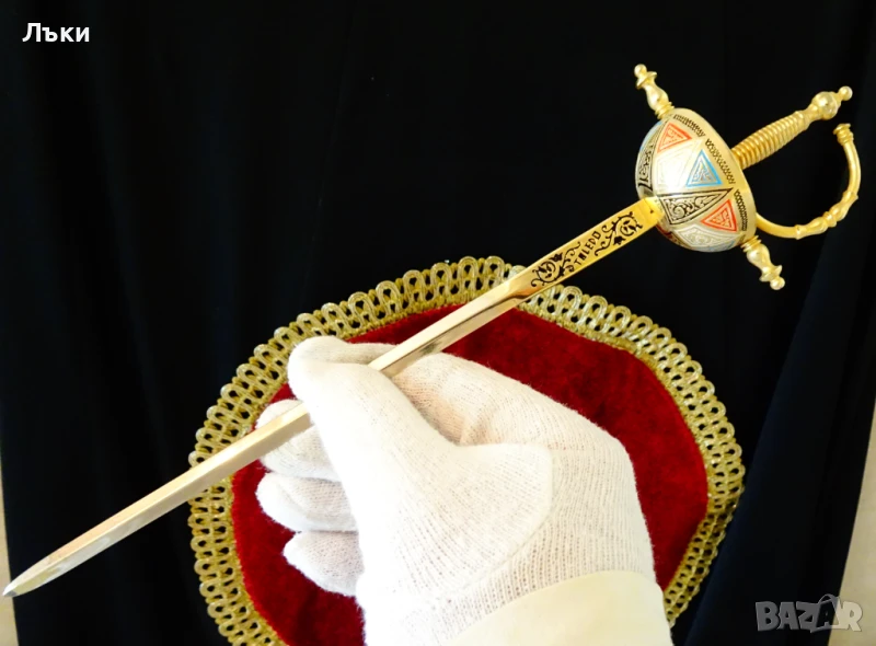 Toledo меч,кинжал,рапира 26 см.,злато,орнаменти. , снимка 1