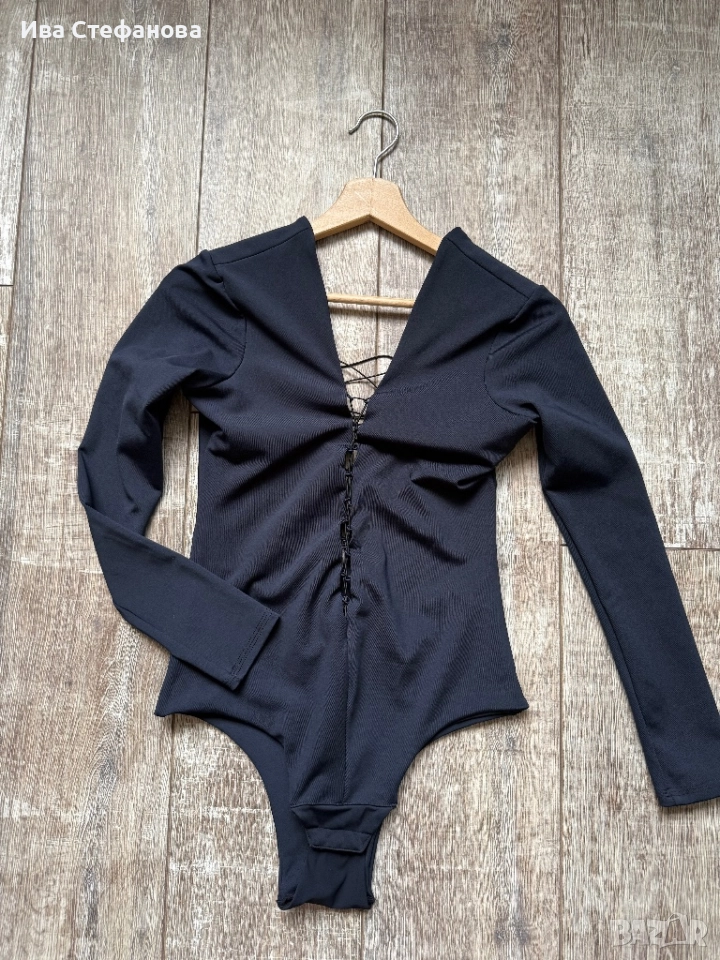 Черно еластично парти коктейлно официално боди , снимка 1