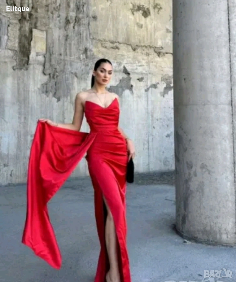 ⭐️Дълги сатенени рокли с цепка, снимка 1