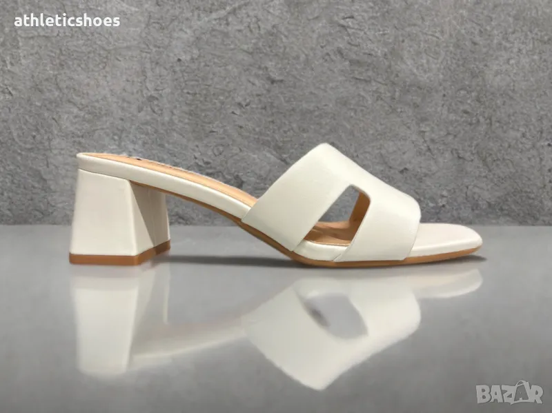 Дамски официални бели чехли , снимка 1