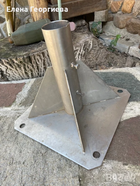 Стойка за градински чадър изработена от неръждаема стомана., снимка 1