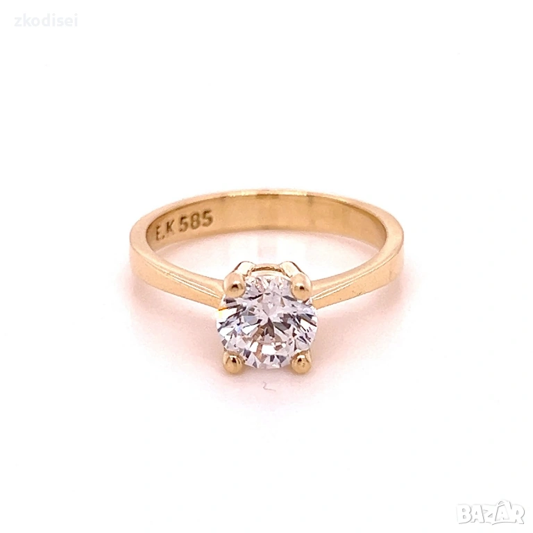 Златен дамски пръстен 3,23гр. размер:54 14кр. проба:585 модел:36339-3, снимка 1