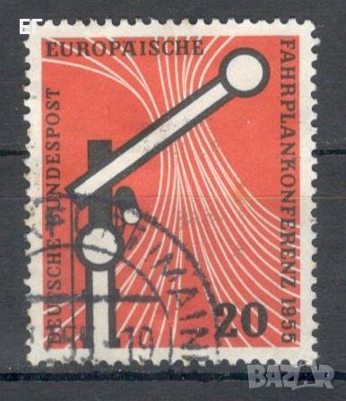 ГФР, 1955 г. - единична марка с печат, ЖП, 1*13, снимка 1