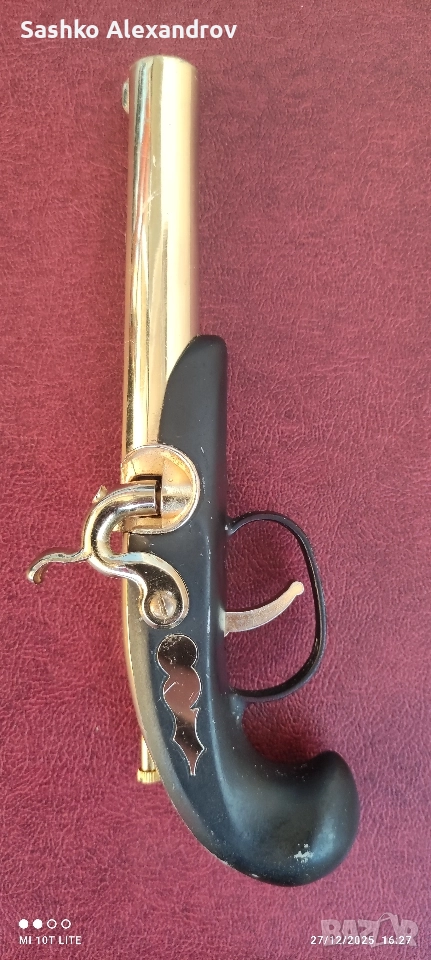 Бензинова запалка пистолет тип Derringer - винтидж , снимка 1