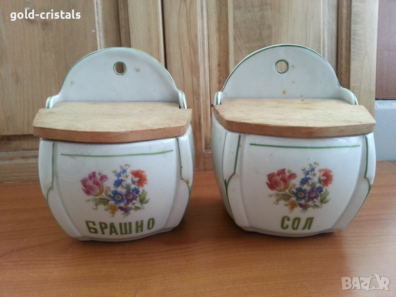 Стар български порцелан буркани, снимка 1