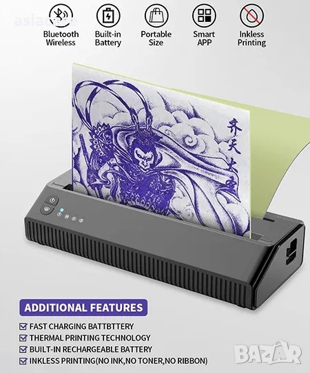 Мобилна термо копирна машина, принтер за татуировки А4, снимка 1
