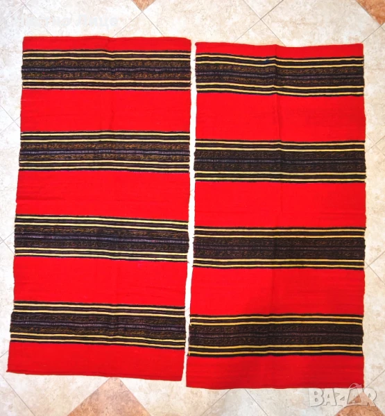 Две Старини Царски Вълнени Ръчно Тъкани Хърцойски Черги от 1930те години, снимка 1