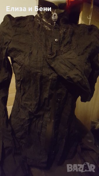 готик романтик вампир Дракула риза с висока дантелена яка H&M, снимка 1