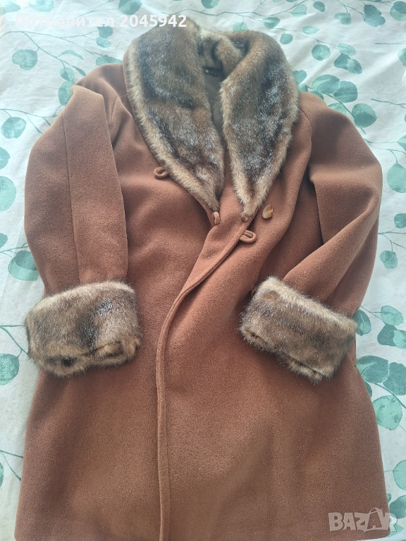 Дамско палто в кафяв цвят, снимка 1