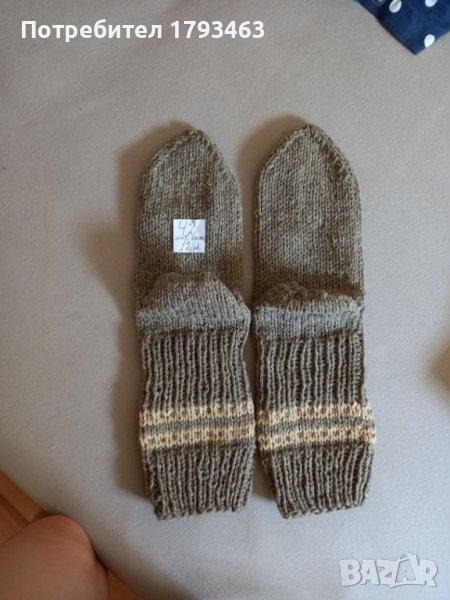 Ръчно плетени мъжки чорапи от вълна размер 42, снимка 1
