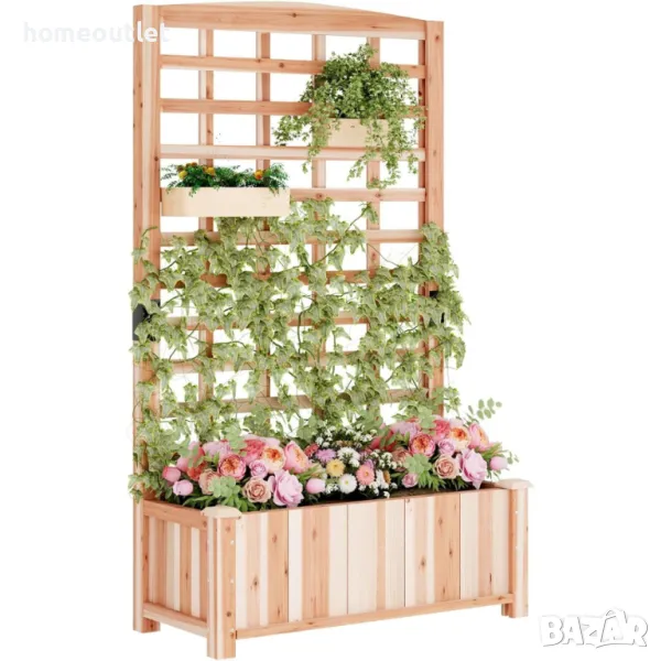 ПРОМОЦИЯ Повдигната леха/цветарник от масивна дървесина 30CXDJPL06PE, снимка 1