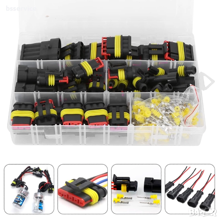 Комплект HID JST конектори за автомобилни електрически кабели, водоустойчиви, 352 броя, снимка 1