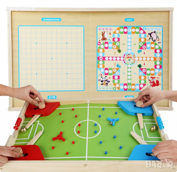 ТОП! Дървен мач Jagi за малки и големи + не се сърди човече и ГО 3в1 Джага, снимка 1