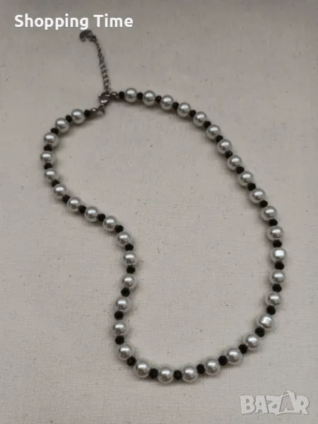 НОВО колие ръчна изработка от японски мъниста, стъклени перли и неръджаема стомана, Спиди/лично пр, снимка 1