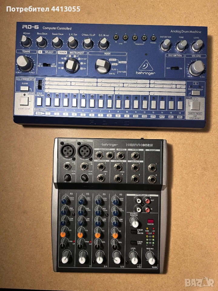 Behringer RD-6-BU Groove Box и Behringer Xenyx 802S, снимка 1