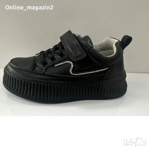 Детско-юношеска серия кецове с платформа,комбинация лепенка с връзки, снимка 1