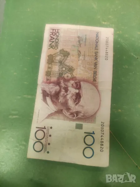 Продавам стара банкнота 100 франка Белгия, снимка 1