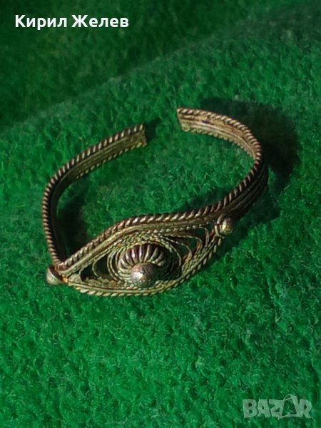 19 ВЕК ВЪЗРОЖДЕНСКИ СРЕБЪРЕН ФИЛИГРАНЕН РЕГУЛИРУЕМ ПРЪСТЕН РЪЧНА МАЙСТОРСКА ЕТНО ИЗРАБОТКА 28778, снимка 1