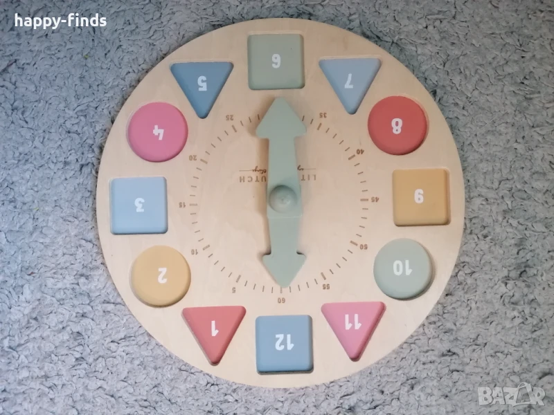 Дървен часовник - образователна игра, снимка 1