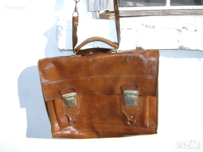 Кожена чанта от ранният соц , снимка 1