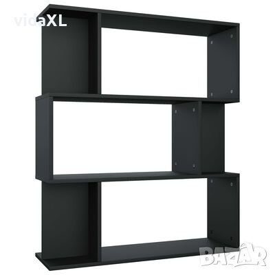 vidaXL Библиотека/разделител за стая, черна, 80x24x96 см, ПДЧ（SKU:800082, снимка 1