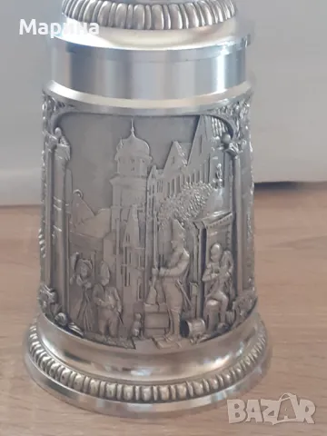 Халба от калай, височина 18 см, Antik*Vintage#35, снимка 3 - Антикварни и старинни предмети - 47607001