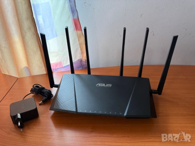 Трибандов Безжичен рутер Asus RT-AC3200, AC 3200, 600+1300+1300 Mbps, 4xLAN, FreshTomato Firmware