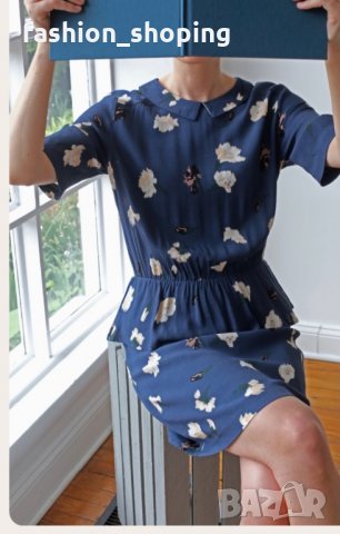 Флорална Рокля Ganni, размер L, снимка 9 - Рокли - 35693330