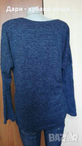 Много тъмно синя дълга блуза🍀❤S,M,L❤🍀арт.4102, снимка 3 - Блузи с дълъг ръкав и пуловери - 36303666