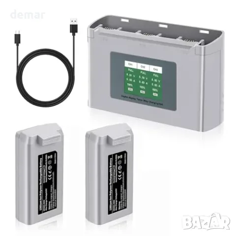 2 батерии PoweLyt 2400 mAh и зарядна станция за DJI Mini 4K/2/2 SE/SE, снимка 2 - Други стоки за дома - 56228567