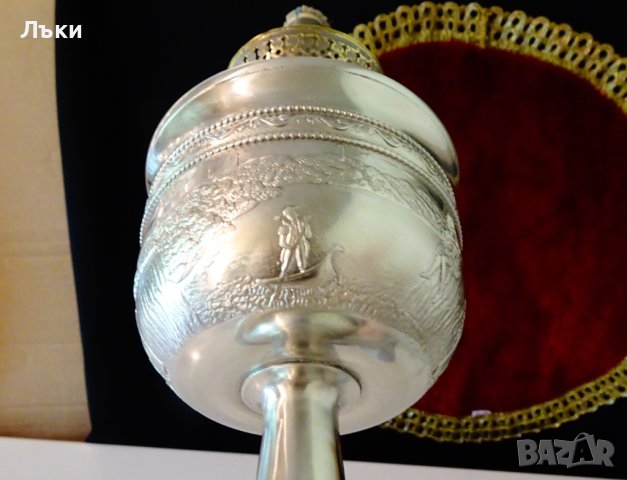 Газена лампа Кosmos Вrenner с картина Лорелай,калай. , снимка 6 - Антикварни и старинни предмети - 40951161