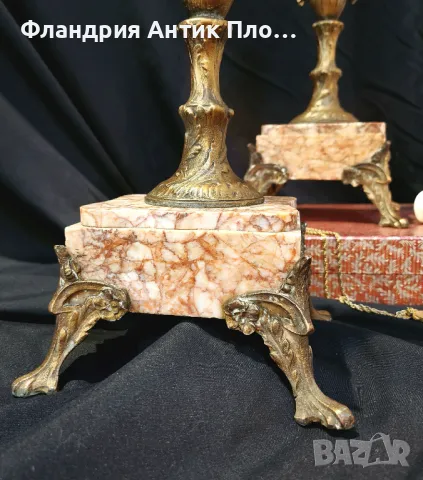 Антикварни свещници от XIX век, снимка 4 - Антикварни и старинни предмети - 49312480