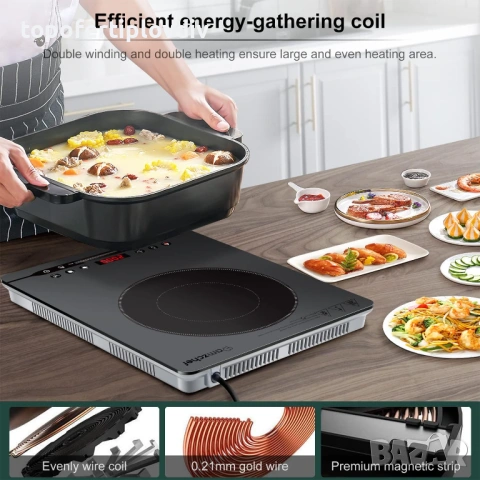 Индукционен котлон AMZCHEF 2000W, снимка 7 - Котлони - 53654295