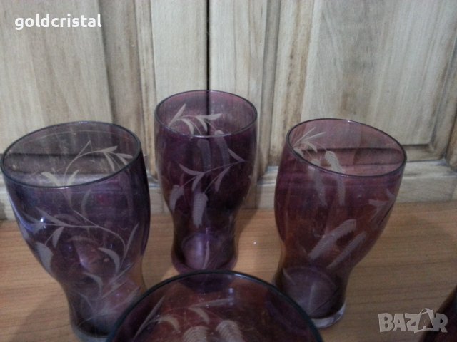 Ретро стъклени водни чаши , снимка 2 - Антикварни и старинни предмети - 39665399
