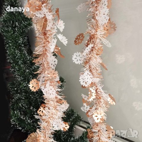 4201 Изящен коледен гирлянд със снежинки, снимка 2 - Декорация за дома - 42687256