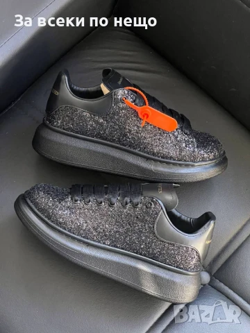 Alexander Mcqueen Дамски Черни Блестящи Маратонки👟Дамски Спортни Обувки Александър Макуин Код E654, снимка 4 - Маратонки - 51069703