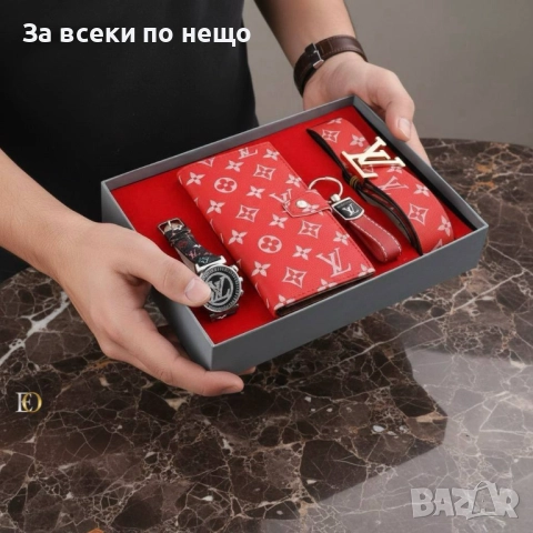 Louis Vuitton Мъжки Подаръчен Комплект Луис Витон  - Налични Различни Цветове Код SK152, снимка 3 - Подаръци за мъже - 52518258