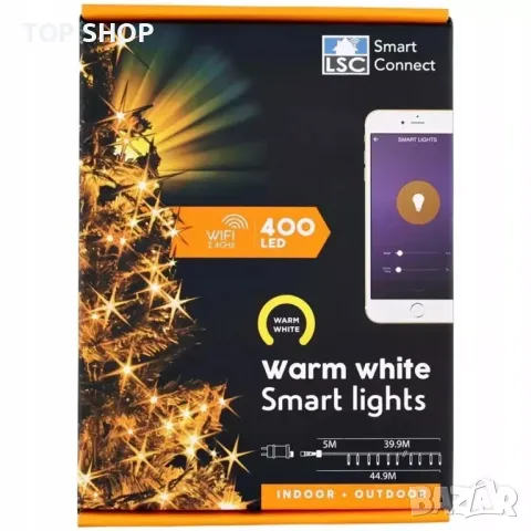 Смарт WIFI светлинна верига 4метра с  400диода от LSC Smart Connect, снимка 3 - Външни лампи - 48501199
