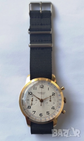 РЪЧЕН ШВЕЙЦАРСКИ ЧАСОВНИК/ХРОНОГРАФ - AUREOLE 17 RUBIS , снимка 6 - Антикварни и старинни предмети - 51693415