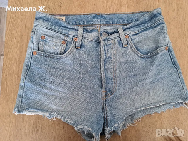 Дънкови къси панталони Levi's 501, снимка 7 - Къси панталони и бермуди - 49389655