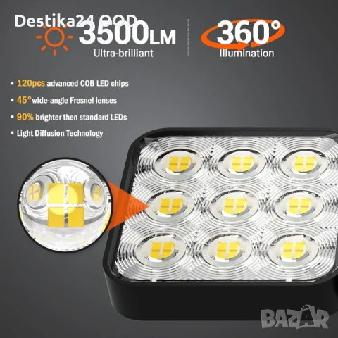 Соларна LED лампа с датчик за движение 3500LM външна IP65, снимка 3 - Лед осветление - 53472618