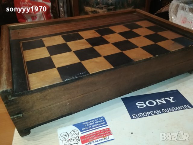 СТАРА ФРЕНСКА ДЪРВЕНА КУТИЯ ЗА ТАБЛА И ШАХ L2406231814, снимка 3 - Антикварни и старинни предмети - 41342433