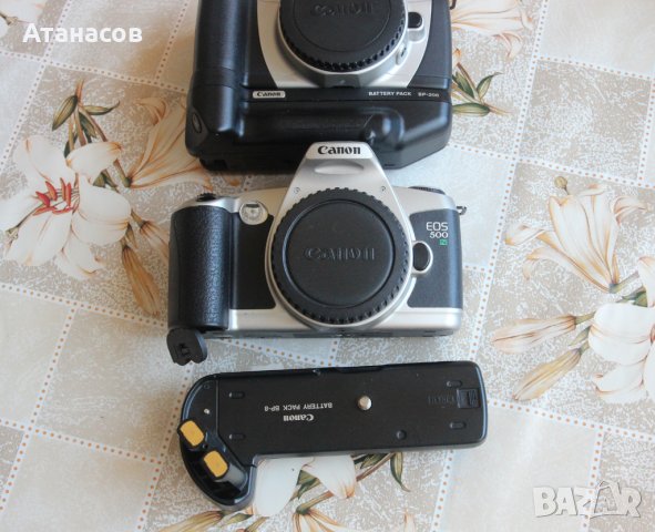 CANON EOS 500N филмов фотоапарат + батери пак , снимка 4 - Фотоапарати - 40755946